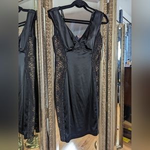 Maggy London Black Satin Dress - Size 8 NWT